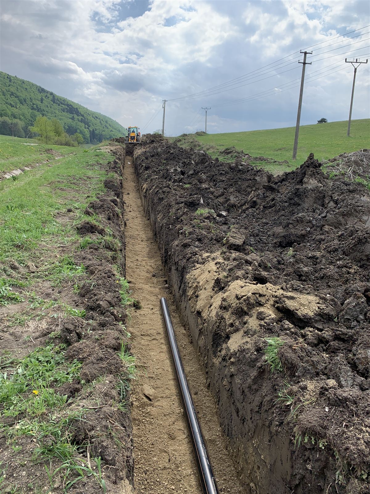 Budovanie inžinierskych sietí — výtlak kanalizácie